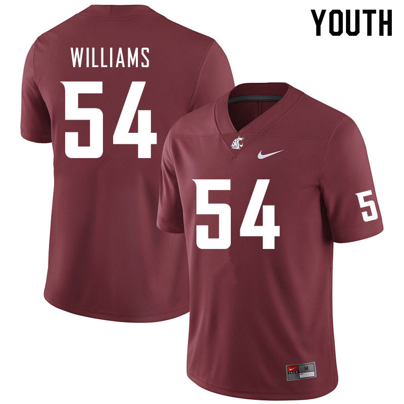 Youth #54 Tyler Williams Washington State Cougars College Football Jerseys Sale-Crimson